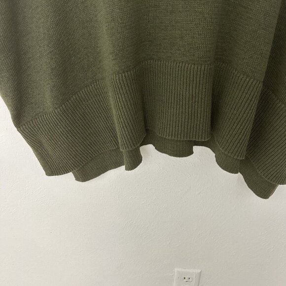 Chicos L/XL Green Pullover Kimono Short Sleeve Knit Sweater Poncho Career Casual - Picture 8 of 11